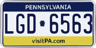 PA license plate LGD6563