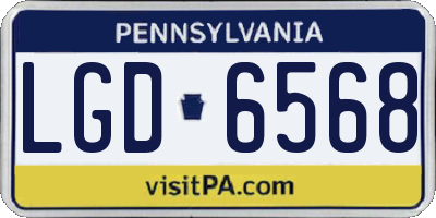 PA license plate LGD6568