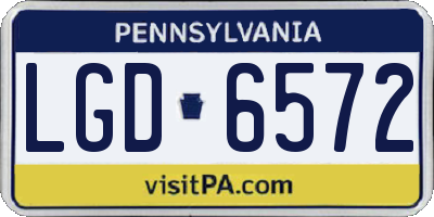 PA license plate LGD6572