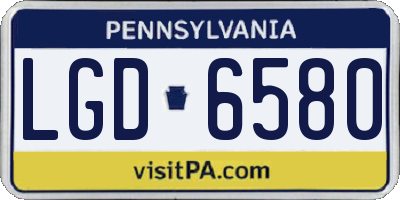 PA license plate LGD6580