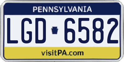 PA license plate LGD6582
