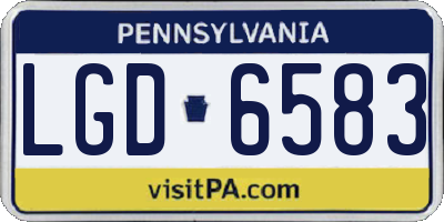 PA license plate LGD6583