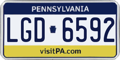 PA license plate LGD6592