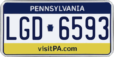 PA license plate LGD6593