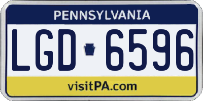 PA license plate LGD6596