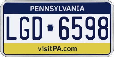 PA license plate LGD6598
