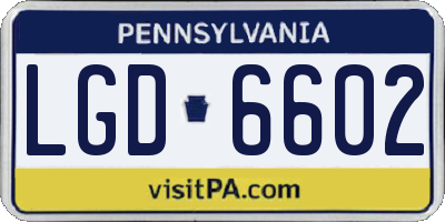PA license plate LGD6602