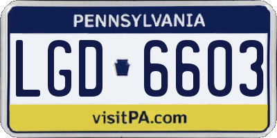 PA license plate LGD6603