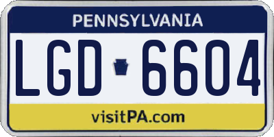 PA license plate LGD6604