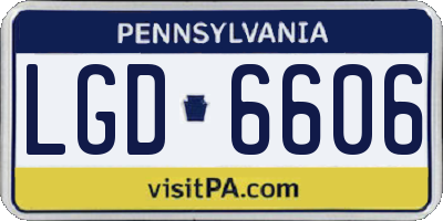 PA license plate LGD6606