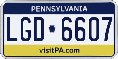 PA license plate LGD6607