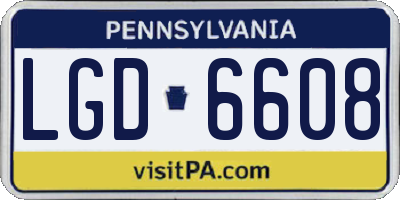 PA license plate LGD6608