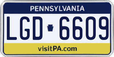 PA license plate LGD6609