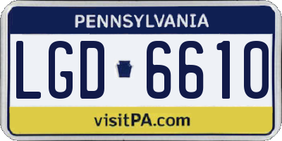 PA license plate LGD6610