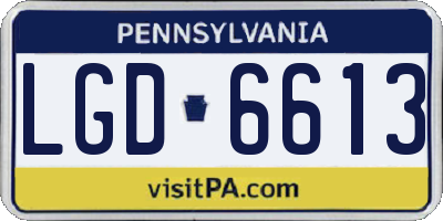 PA license plate LGD6613