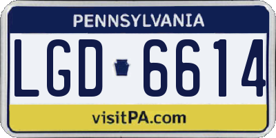 PA license plate LGD6614