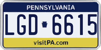 PA license plate LGD6615