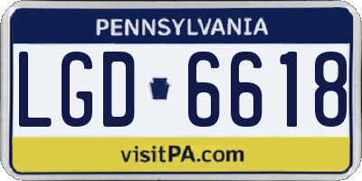 PA license plate LGD6618