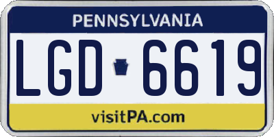 PA license plate LGD6619