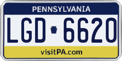 PA license plate LGD6620