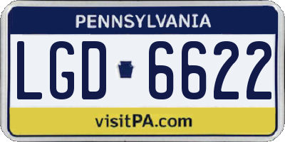 PA license plate LGD6622