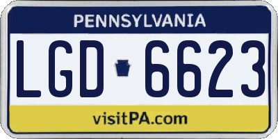 PA license plate LGD6623