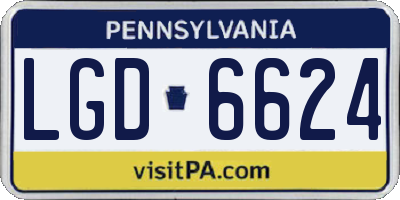 PA license plate LGD6624
