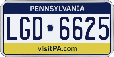 PA license plate LGD6625