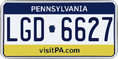 PA license plate LGD6627