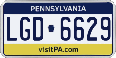 PA license plate LGD6629