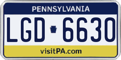 PA license plate LGD6630