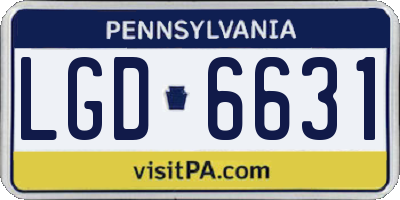 PA license plate LGD6631
