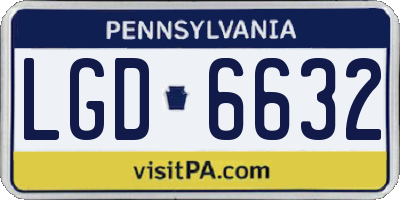 PA license plate LGD6632