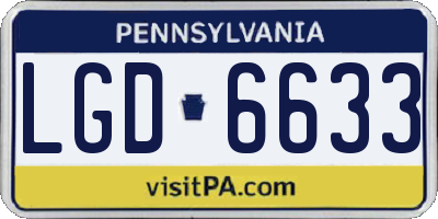 PA license plate LGD6633