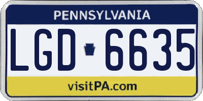 PA license plate LGD6635