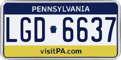 PA license plate LGD6637