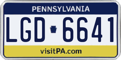 PA license plate LGD6641