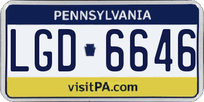 PA license plate LGD6646