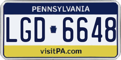 PA license plate LGD6648