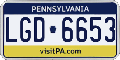 PA license plate LGD6653