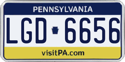 PA license plate LGD6656
