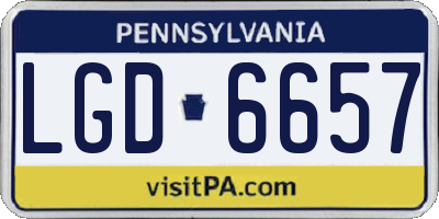 PA license plate LGD6657