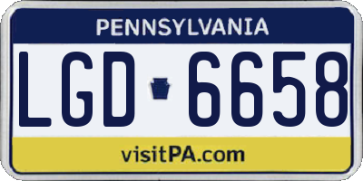 PA license plate LGD6658