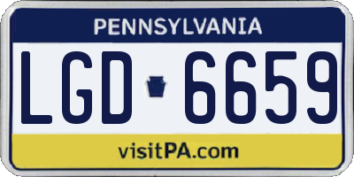 PA license plate LGD6659