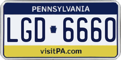 PA license plate LGD6660