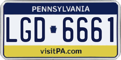 PA license plate LGD6661
