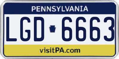 PA license plate LGD6663
