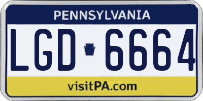 PA license plate LGD6664
