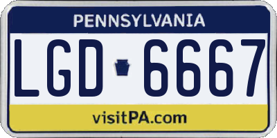 PA license plate LGD6667
