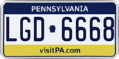 PA license plate LGD6668